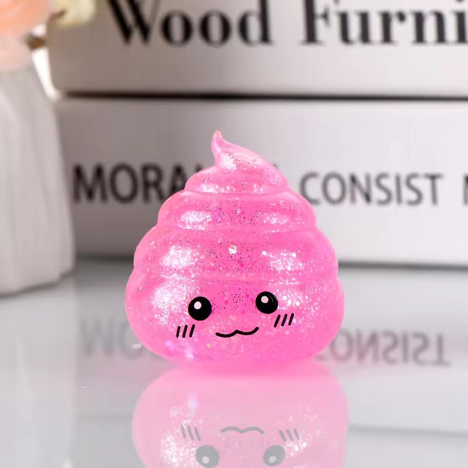 Novelty Squishy Poo Stress Ball Squishies Toys Glitter Funny Stretch Squeeze Fidget Toys For Adults Fool'S Day Prank Gift