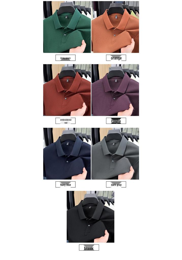Men's Summer 2025 Pure Cotton Short Sleeve Lapel T-shirt