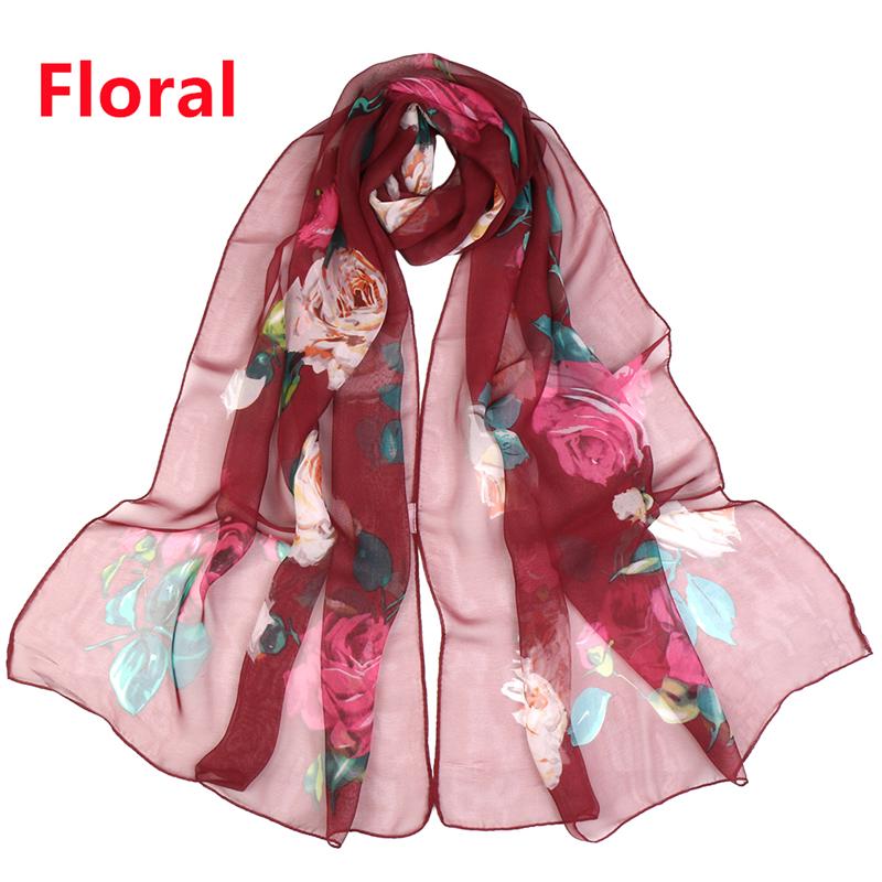 150*50cm Women Spring Premium Georgette Hijab New Floral Printed Scarf Long Shawl Beautiful Flower Pareos Beach Sunscreen Shawl