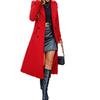 Fall Winter New Double Breasted Belted Wool Coat For Women, European American Style Wool Blend Overcoat For Crossborder
