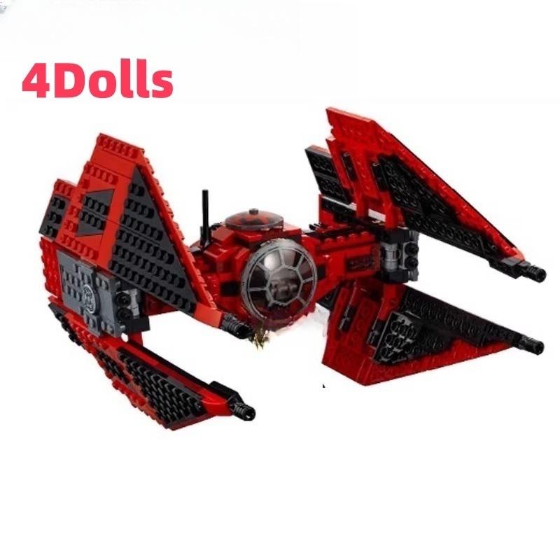 New MOC Red Space Battle Spaceship Vehicle Model, Home Decor Ornament, Holiday & Birthday Gift