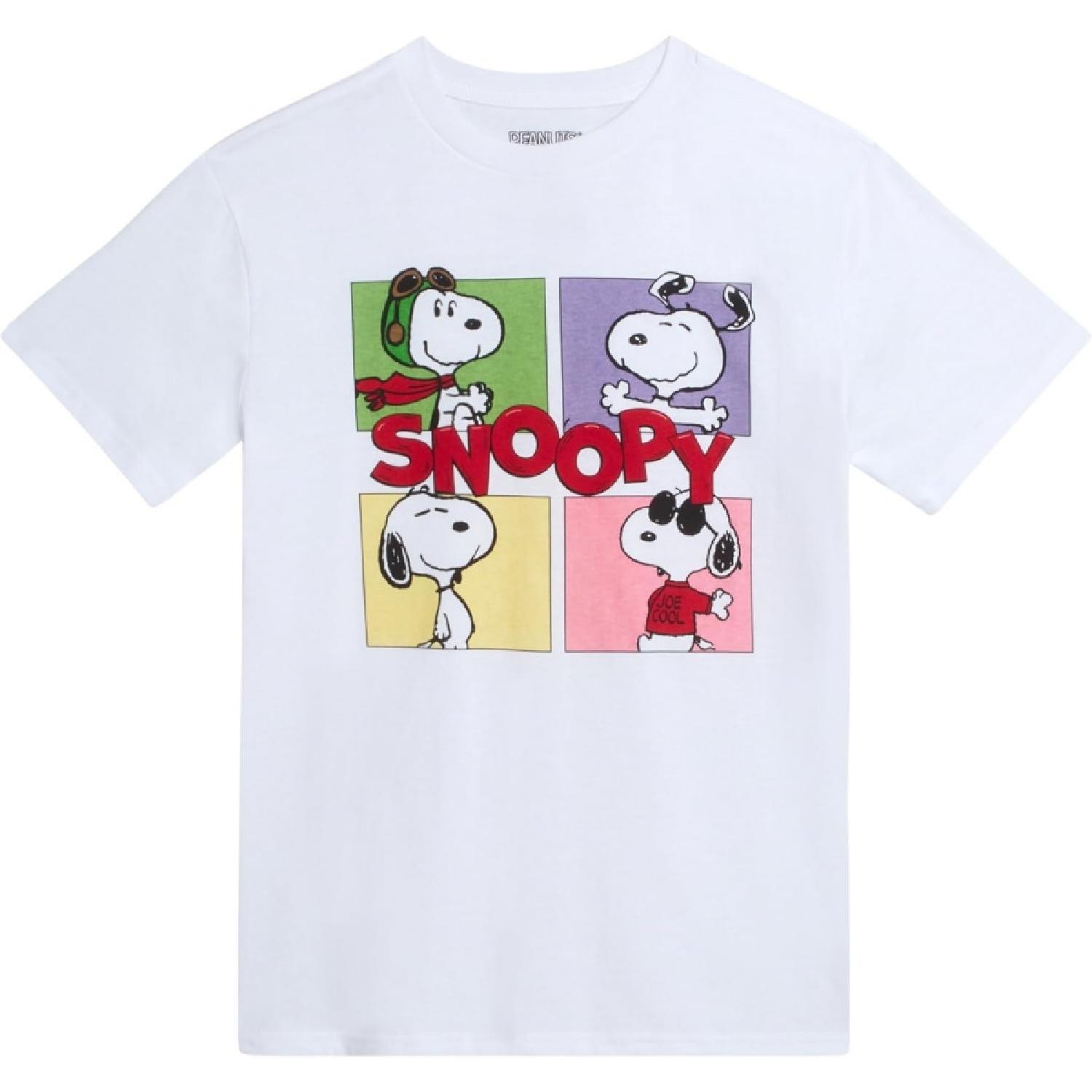 Peanuts Boys Snoopy Short Sleeve T-Shirt - Classic Crewneck Graphic Tee for Boys (Sizes_ 8-16) XXXXXL белый