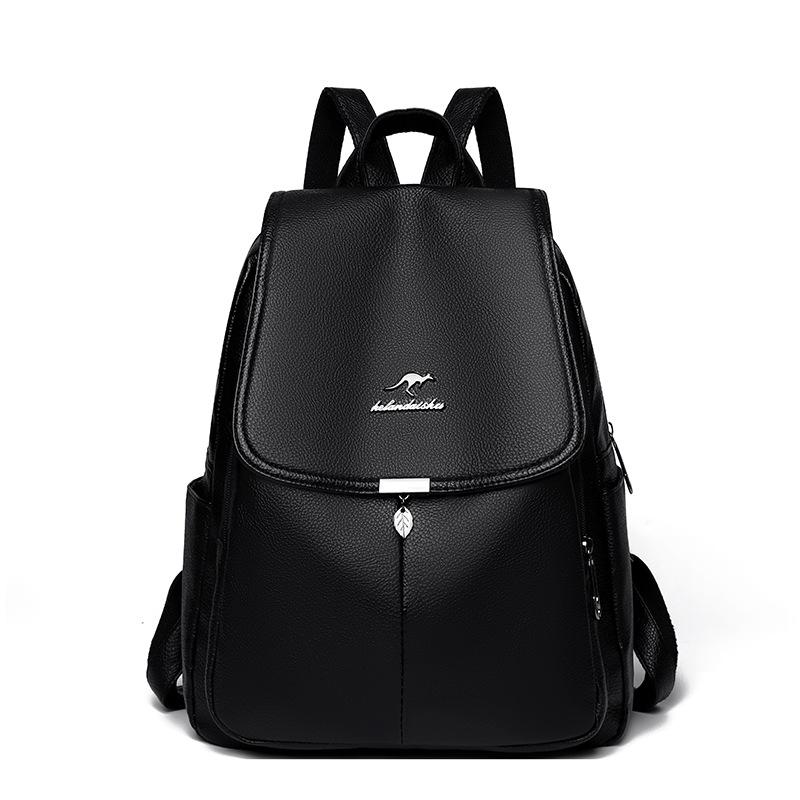 Atmospheric backpack women's new versatile casual Korean version large-capacity soft leather fashion travel women's bag