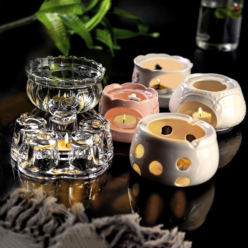 Insulated Tea Warmer Candle Base for Household, Restaurant, Hotel - Glass/Ceramic Tea Stove Accessory