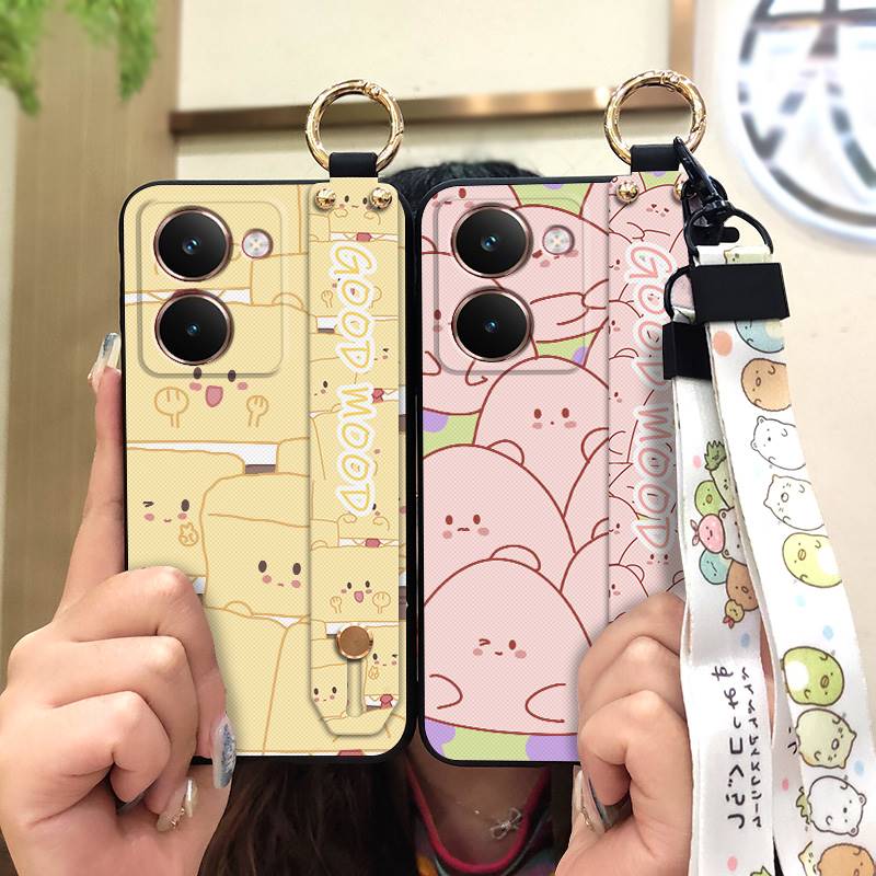 Back Cover Kickstand Phone Case For Realme P3 Ultra 5G Dirt-resistant Durable Cute Wristband Fashion Design Protective