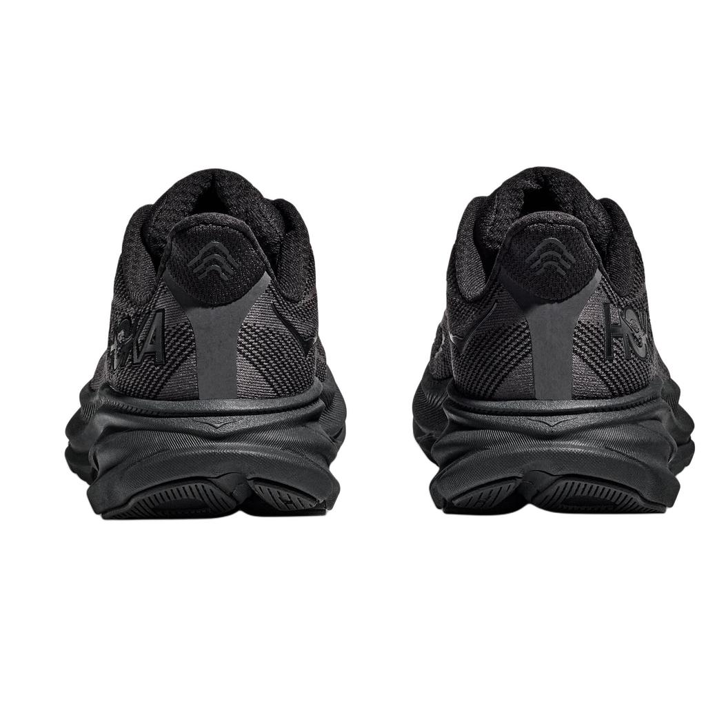Hoka One One Clifton 9 Wide Rebound Cushioning Fabric Low Top Marathon Training Running Shoes Women Sneaker Black 1132211-BBLC