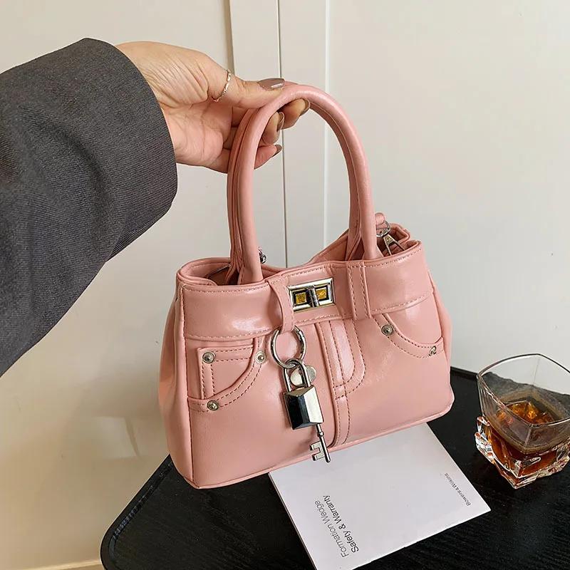 Fashionable Shoulder Bag Compact Square Handbag Simple Handheld Crossbody Bag Spring New Design Handbag Elegant Women'S Purse