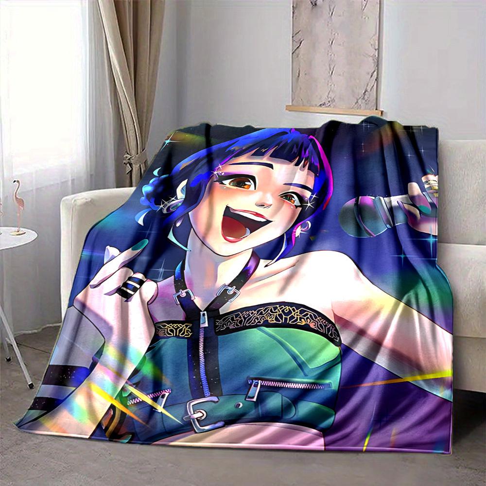 

1pc KPop Demon Hunters Soft & Warm Flannel Blanket, Multi-Purpose Throw Blanket for Couch, Sofa, Office, Bed, Camping, Travel 80x120cm