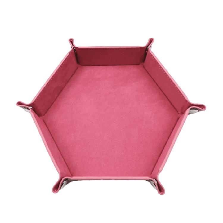 Dices Folding Tray PU Leather Velvets Holder Portable Folding Dices Rolling Tray