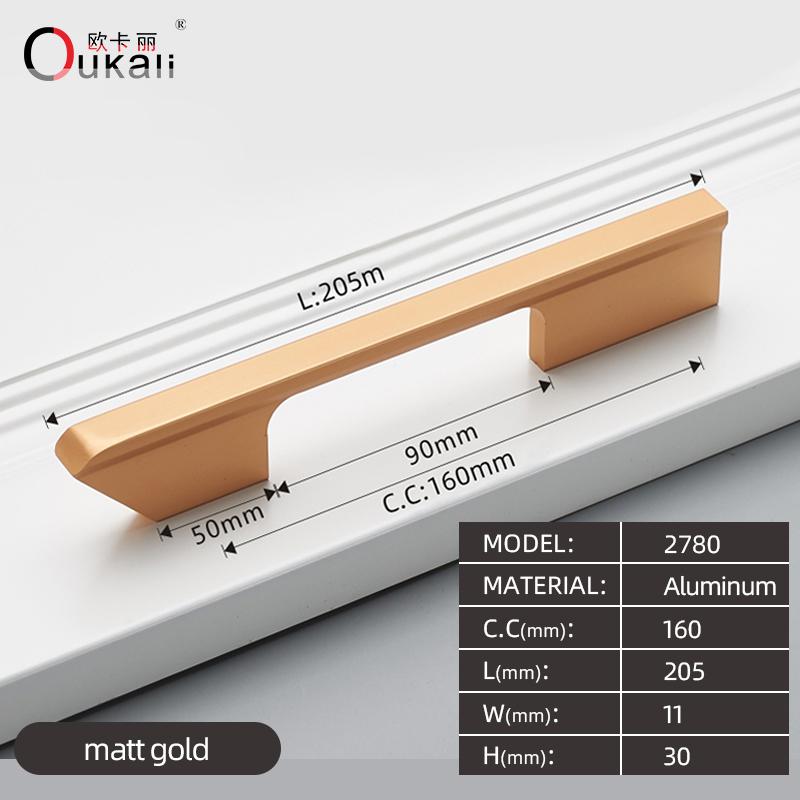 High Quality Luxury Hardware Cabinet Furniture Kitchen Drawer Dresser Pull Aluminium Profile Wardrobe Long Room Handles