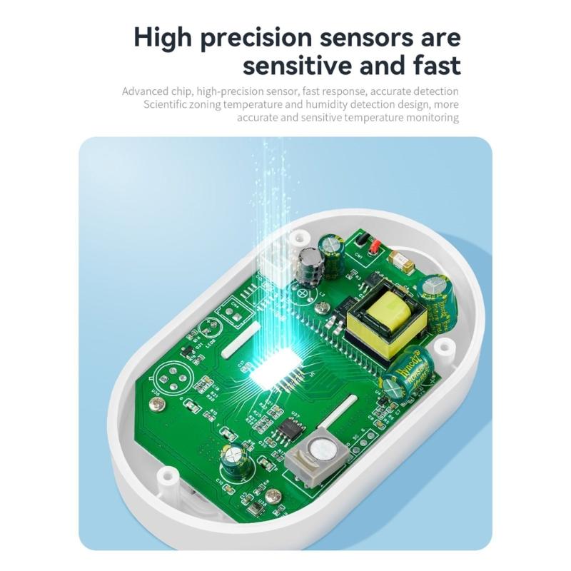 High Sensitivity Carbon Monoxide Alarm Integrated Temperature Moisture Sensors And 85dB Alerts System for Home Office