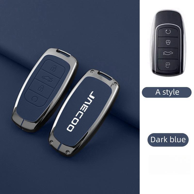 Zinc Alloy Leather Car Key CaseFor Omoda JAECOO J7 2025 2024 Car Remote Control Key Case Keychain Accessories Garnish Trim Cover