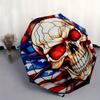 Amerikanische Flagge Totenkopf Buntglas FensteraufkleberRegenschirm, Tragbarer 3-fach Kompakter Regenschirm, Weihnachtsgeschenk ES649