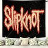 Slipknot Red Nonagram Logo Tapestry, Black Background Heavy Metal Band Wall Hanging for Rock Fan Decor