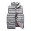 Couple Winter Waistcoat Thick Padded Windproof Cold Resistant Unisex Sleeveless Stand Collar Zipepr Closure Neck Protection Smooth Down Coat