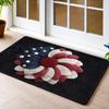 1pc American Flag Floral Suitable for Living Room, Bedroom, Kitchen Rug with Non-Slip Rubber Backing, Indoor/Outdoor Entry Door Mat for Porch