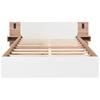 Teen Bed 180x200cm Double with 2 Drawers Bedside Cabinets Reading Light USB Youth Charging Function Headboard Strong Wood Slat Support Bedroom