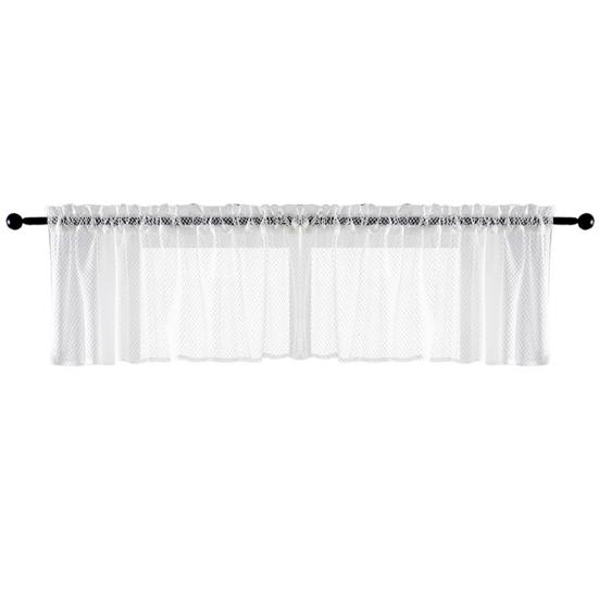 Yousheng Short Curtain Wear Rod Style Scratch-Proof Wrinkle-resistant Non-fading Tear-Resistant Rhombus Lace Mesh Short Curtain for Cafe