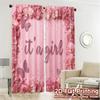 2pcs, 2D FLAT PRINTING Curtains (Without Rod) BabyGirlCelebration Chic Print Curtains Prints Light Filtering Curtains Art Deco