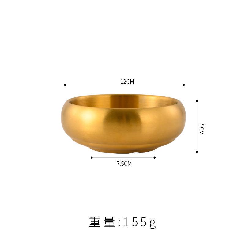 Korean version of 304 stainless steel creative bowl-shaped double-layer thickened restaurant sauce insulation rice soup bowl