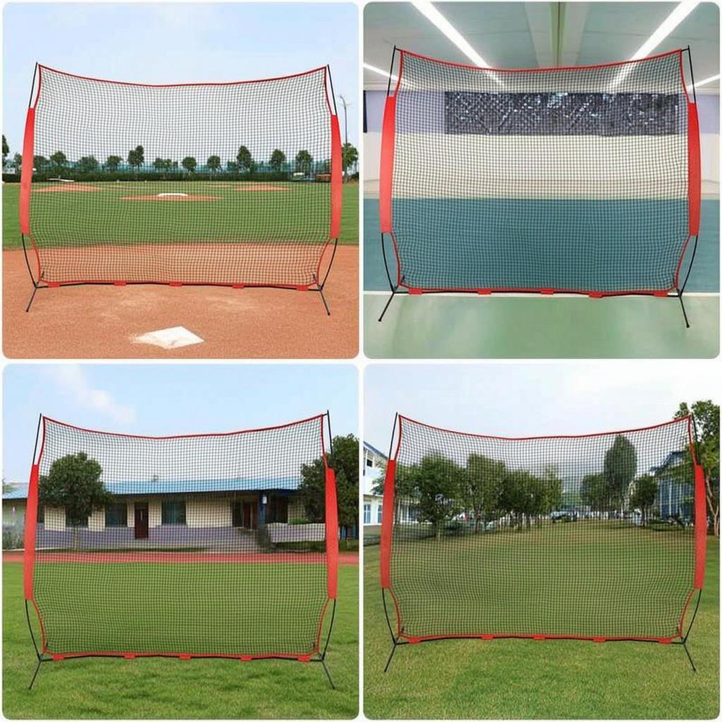 Baseball Pitching Screen Reinforced Net Batting for, Coaches, Backyard,