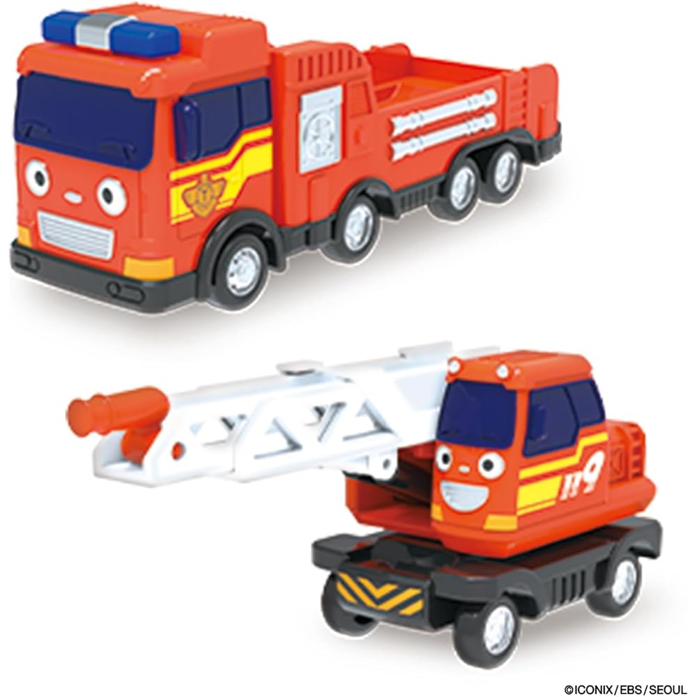 Bandai Chibikko Bus Tayo Mini Car Double Set with Header and Ladder Toy Vehicle Set