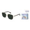 Calvin Klein Personality Mirror Leg Letter Logo Driving Travel Sun Protection UV Protection Sunglasses Metal Irregular Shape Sunglasses CK25122SLBK