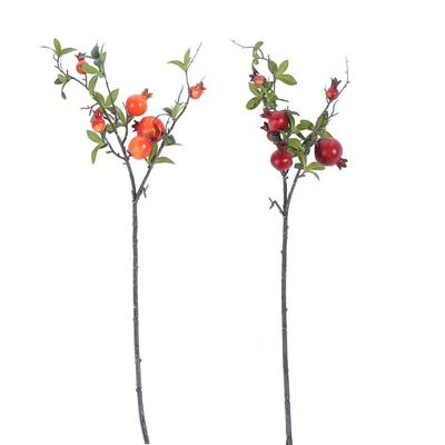 6-Fruit Artificial Pomegranate Branches Plastic Realistic Simulation Pomegranate Fruit Elegant Handmade Fake Plants