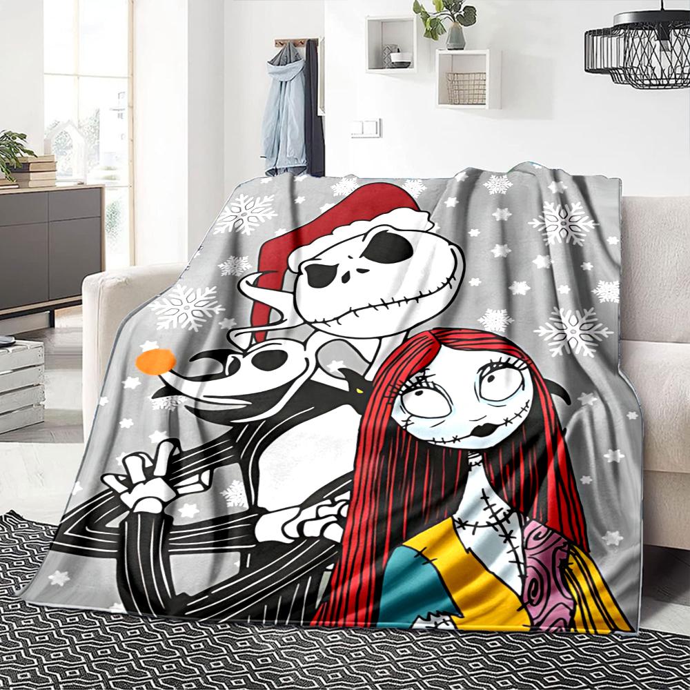 1Pc Christmas Nightmare Before Christmas Blanket Soft Throw Blanket For Home Bedroom Bed Sofa Travel Office Solid Christmas Blanket