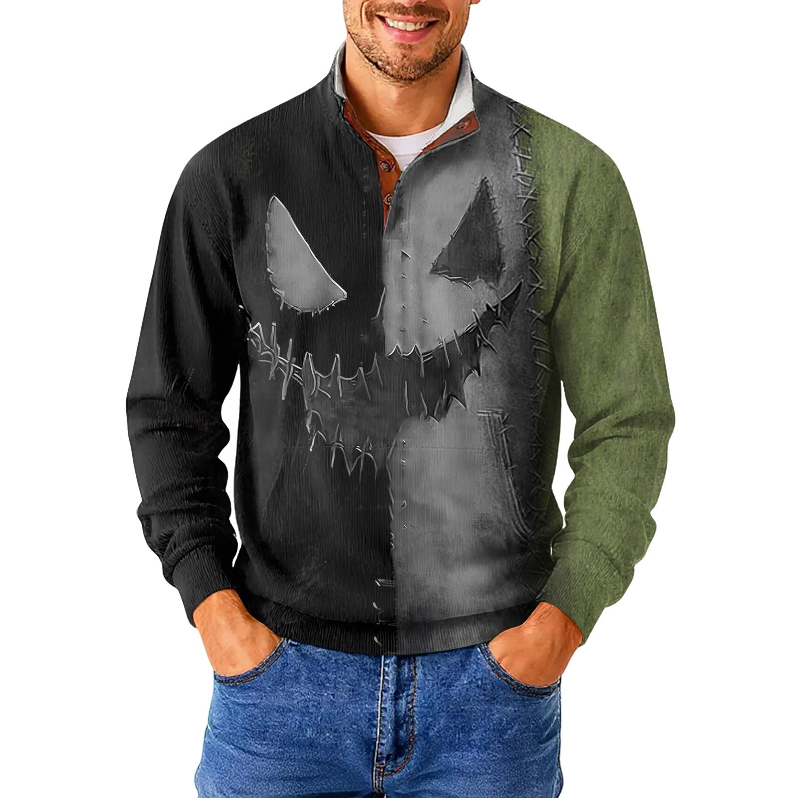 

Мужская толстовка с воротником-стойкой на открытом воздухе, повседневные свитера, топы XXL зелёный