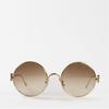 Used [Official Purchase] Loewe Gold Anagram Round Sunglasses Gold Anagram Round Sunglasses Brown
