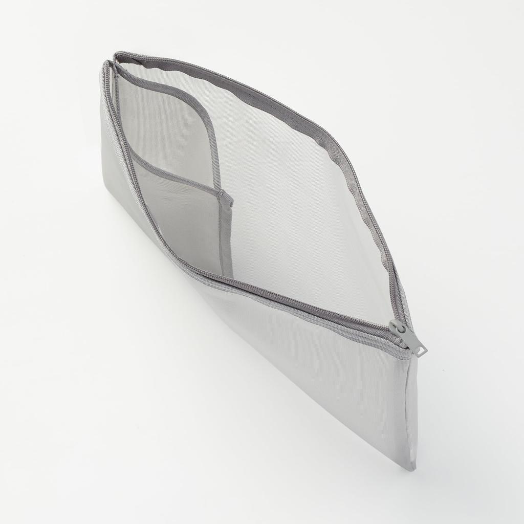MUJI Nylon Mesh Case with A5 Gray 82263671 Pocket, Size,