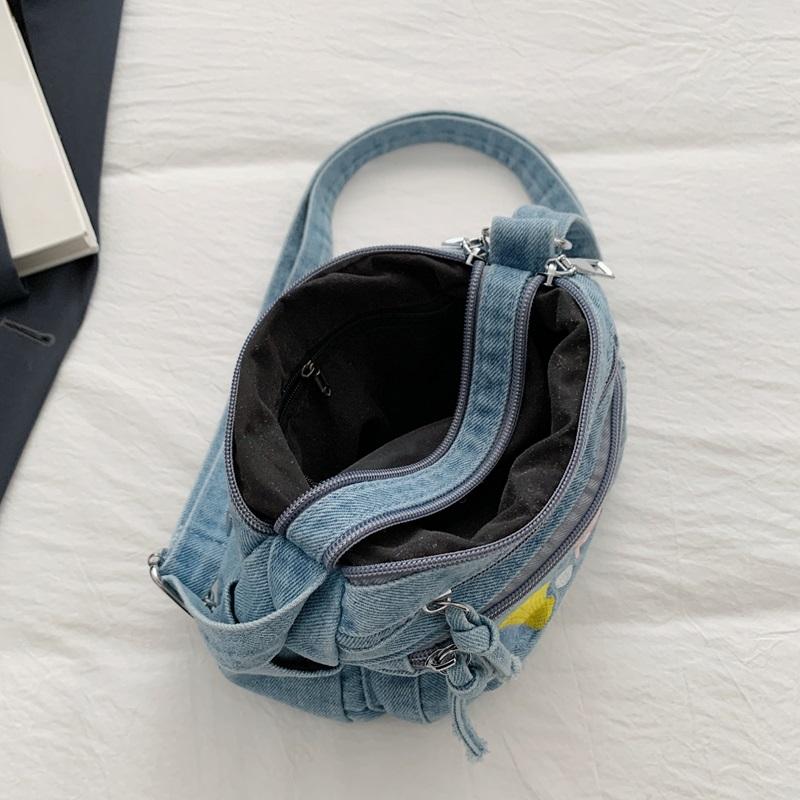 Bestickte Handytasche Jeans-Tasche Damen Umhängetasche