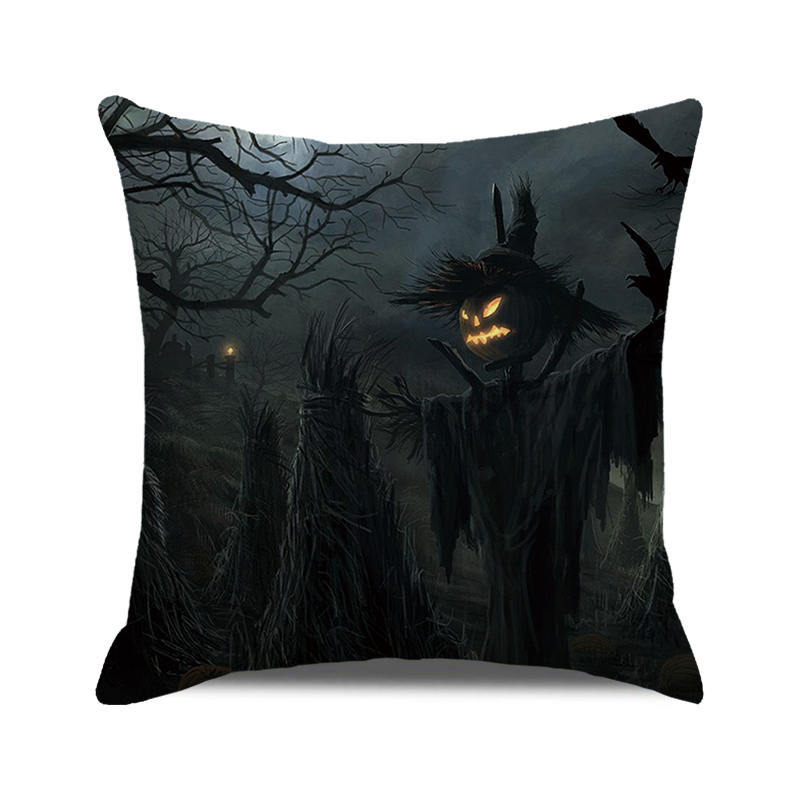 Halloween colorful pumpkin devil Digital printing short plush pillow covers for car sofa office cushion cover home goods