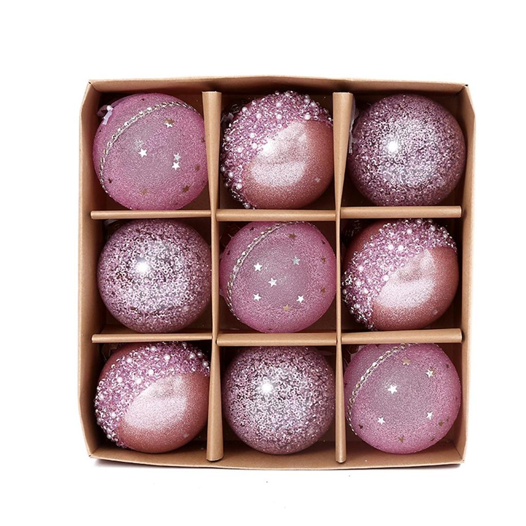 8CM 9 Pcs Christmas Balls Ornament Xmas Tree Hanging Pendant Decorations Home Christmas Decoration Accessories
