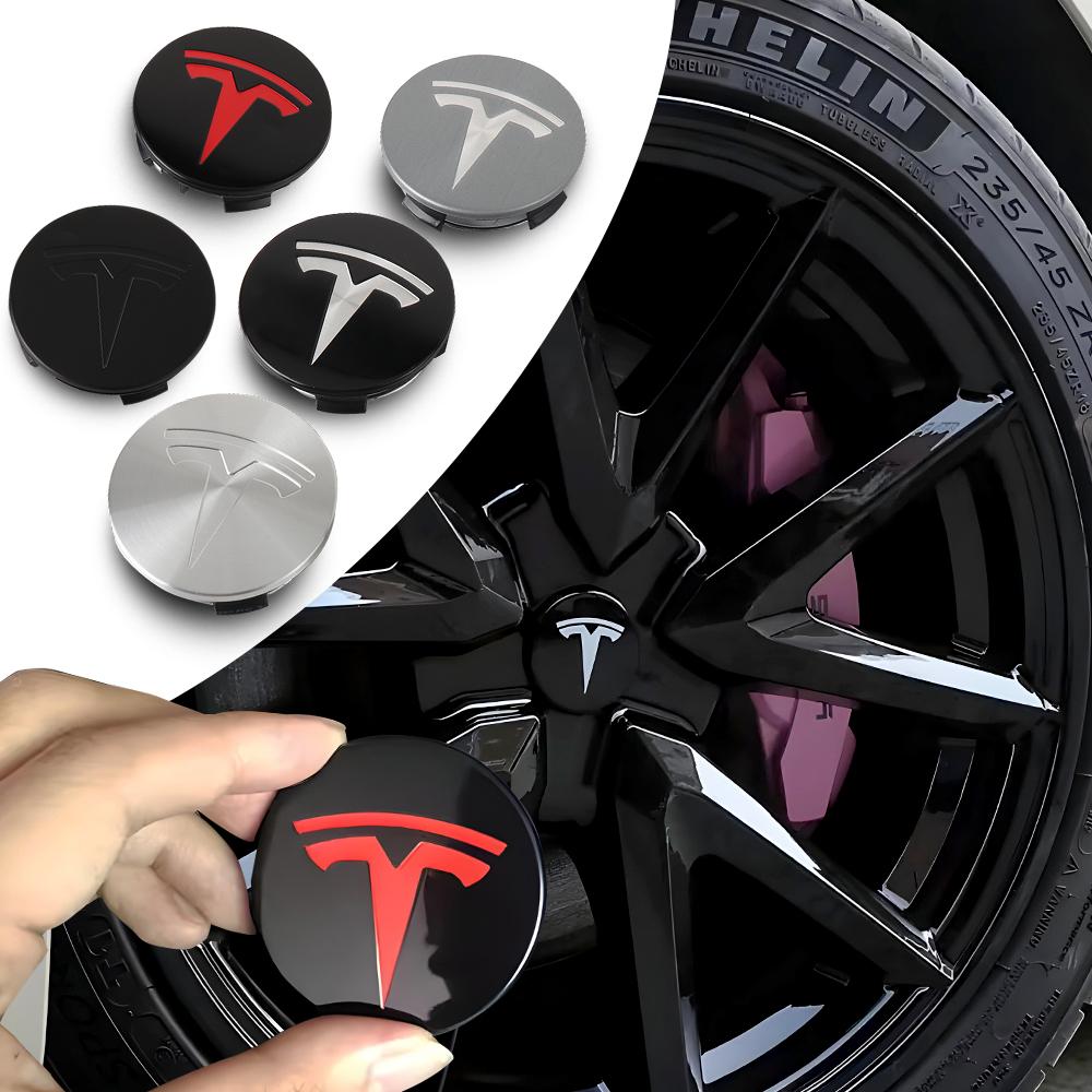 4PCS 56mm Auto Wheel Center Hub Tyre Vehicles Caps Cover Rim Sticker Badge Accessories For Tesla Model 3 Model Y Model S Model X