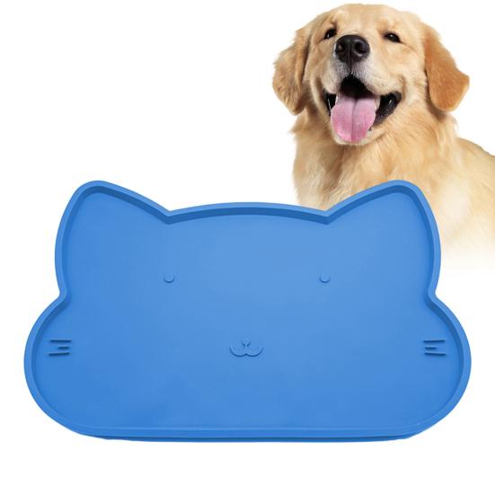 Yousheng Katzenfuttermatte Rutschfest Wasserdicht mit erhöhtem Rand Auslaufsicher Hält Ordnung Haustierfuttermatte Hund Katze Zubehör