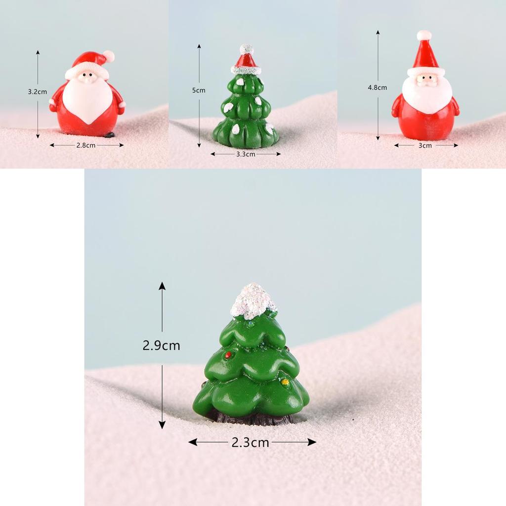 Enchanting Christmas Tree Santa Claus Snowman Ornaments Adorable Miniature Garden Figurines For Festive Decor