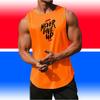 Never Give Up Mens Training Exercise Sleeveless T-shirts Loose Mesh Quick-Drying Running Muscle Bodybuilding Fitness Sports Vest