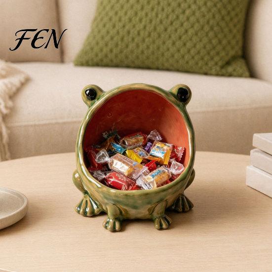 Froschförmige Aufbewaherschale Großer Mund Behälter, Süßigkeitenschale Schlüsselorganisator für Box Eingangstisch, Tierform Schmuckschale Heim Büro Küche Dekoration Schreibtisch