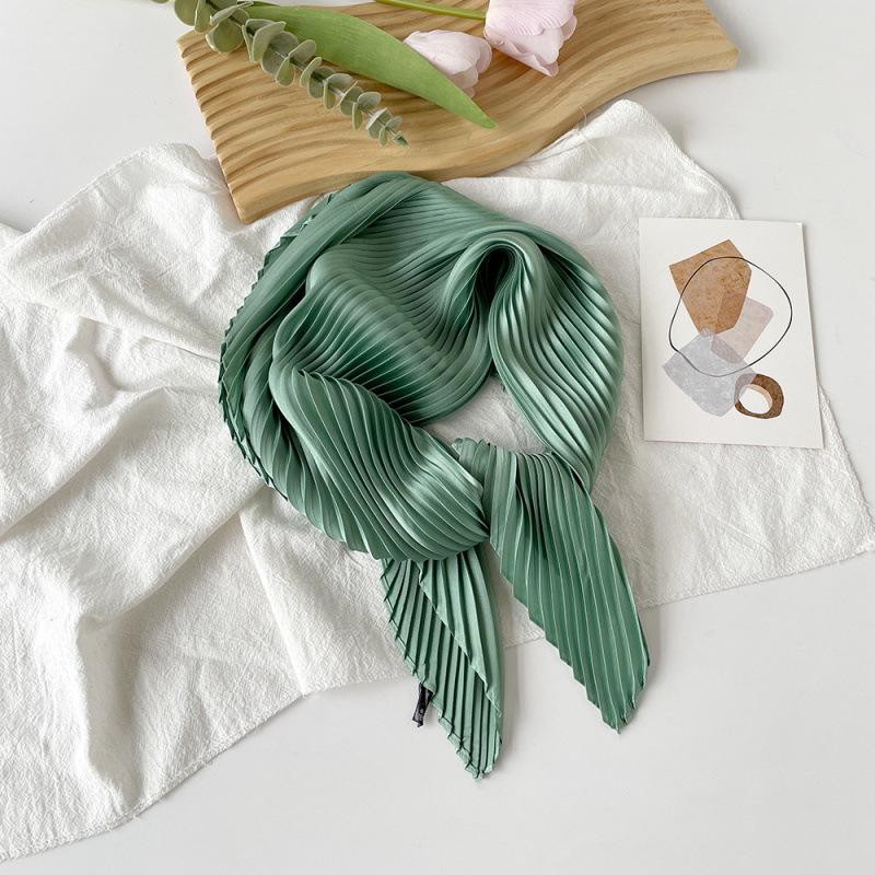 

Летний ярко-оранжевый жатый шелковый шарф и милая японская корейская повязка для волос 70cm