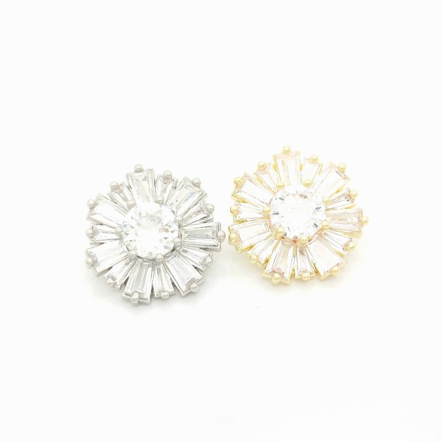 5pc/lot Luxury Zircon Button Micro Set Zircon Copper Plated Jewelry Accessories DIY Shirt Dress
