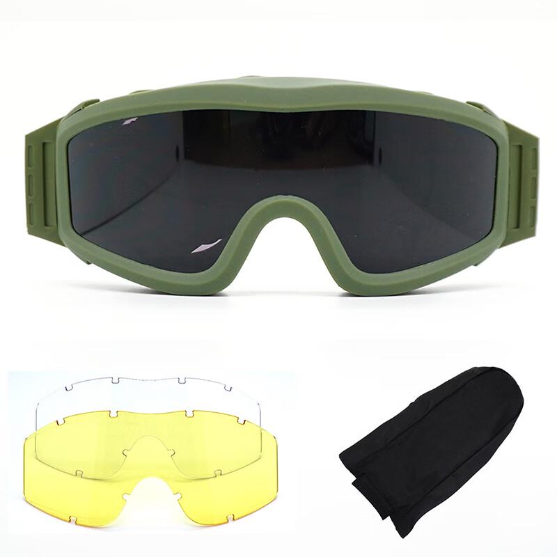 FUTLSLY Locust-Style Windproof Anti-Fog Goggles with 3 Lenses