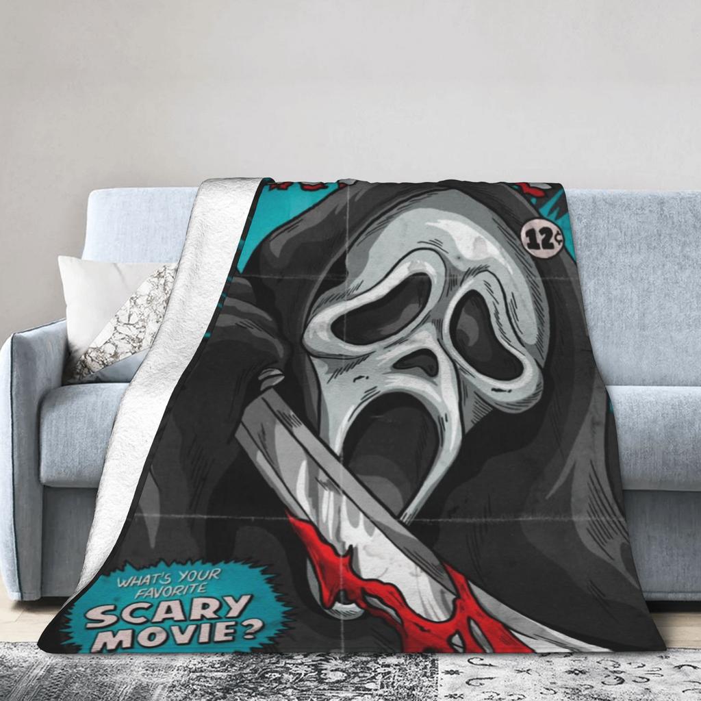 Scream Movie Horror Blanket Quality Warm  Bedding Throws Autumn Kids Living Room Graphic Bedspread