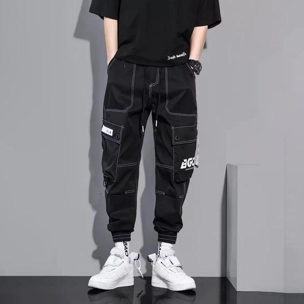 Arbeitskleidungshose Herren Sport Buchstaben Lässige Leggings Cool Seide Baumwolle Lange Hose