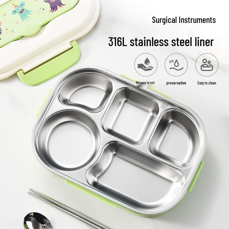 MAXCOOK 316 Stainless Steel 5-Compartment Lunch Box