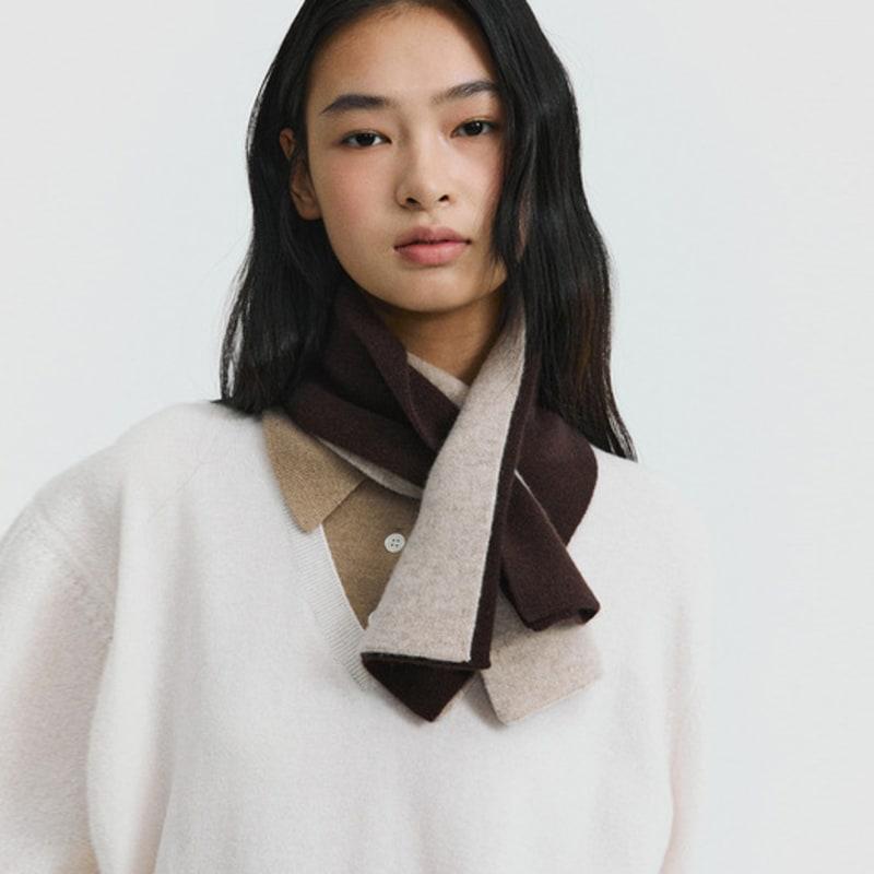 LE CASHMERE Cashmere Petit Muffler (Light Beige) D7AJW25002BEL