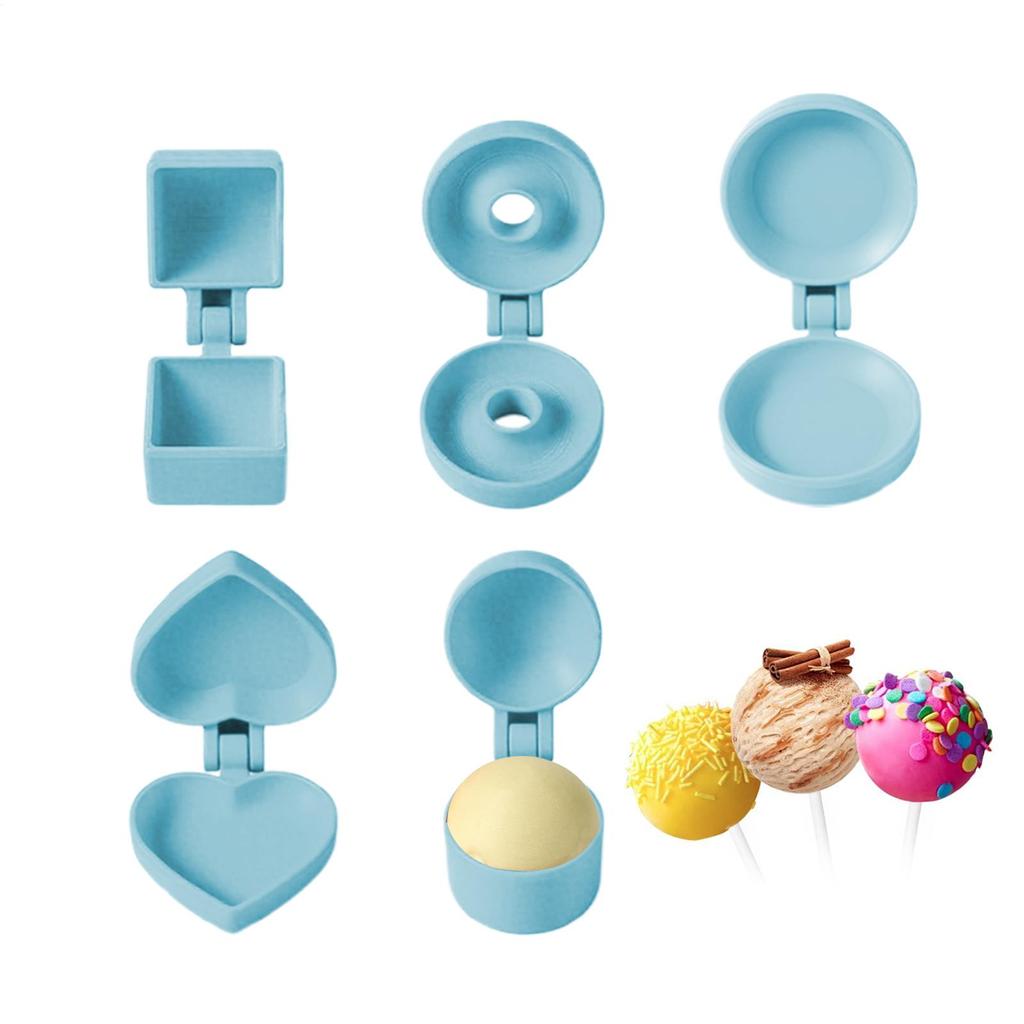 5pcs Round Cake Pop Maker Mold Easy-Release Dessert Maker Aid Baking Tool Accessories For Soft Clay Chocolate Rice Balls