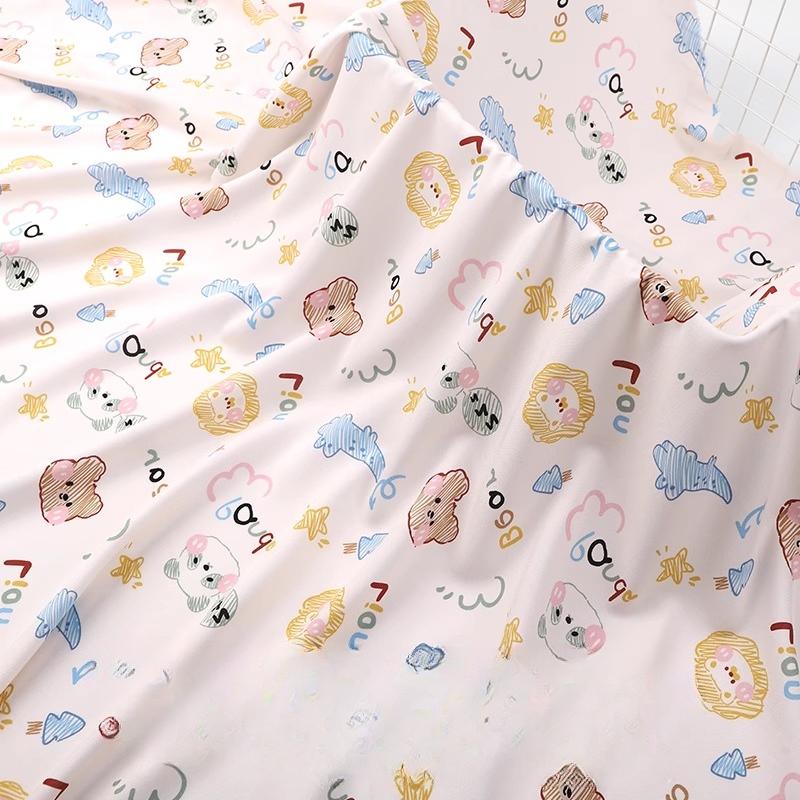 Wide 143cm Summer Cotton Fabric for DIY Sewing Children's Pajamas Clothes Cheongsam Super Soft Floral Cartoon Fabric