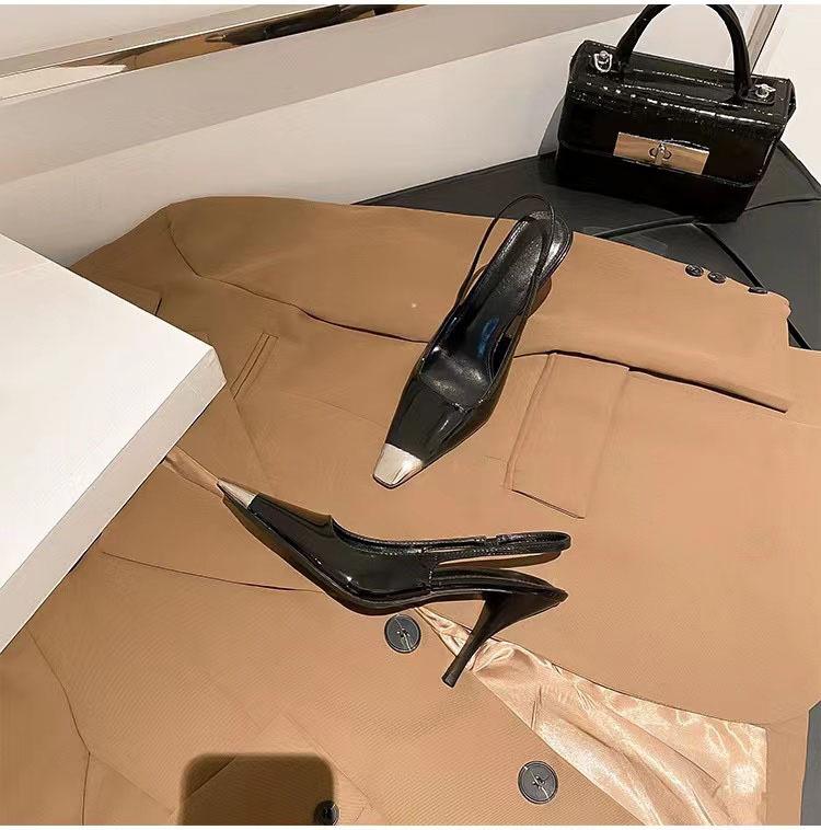 

Женские туфли-лодочки на шпильке, черные лаковые сандалии с закрытым носком, женские туфли, тонкий каблук, Пак Чэён роза, такие же туфли на высоком каблуке 40